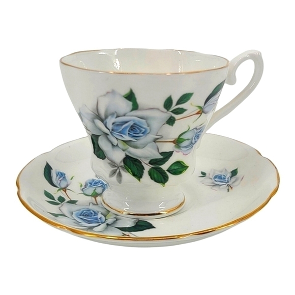 Royal Grafton | Blue Danity Roses Fibe China Cup And Saucer - Picture 1 of 8